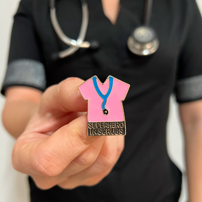 Superhero in scrubs pink